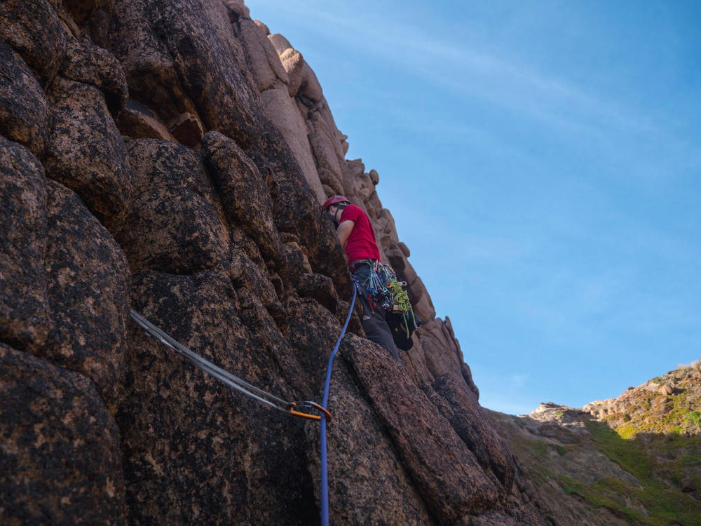 Me climbing at Cape Woolamai (Photo Credit: Sam
Thompson)