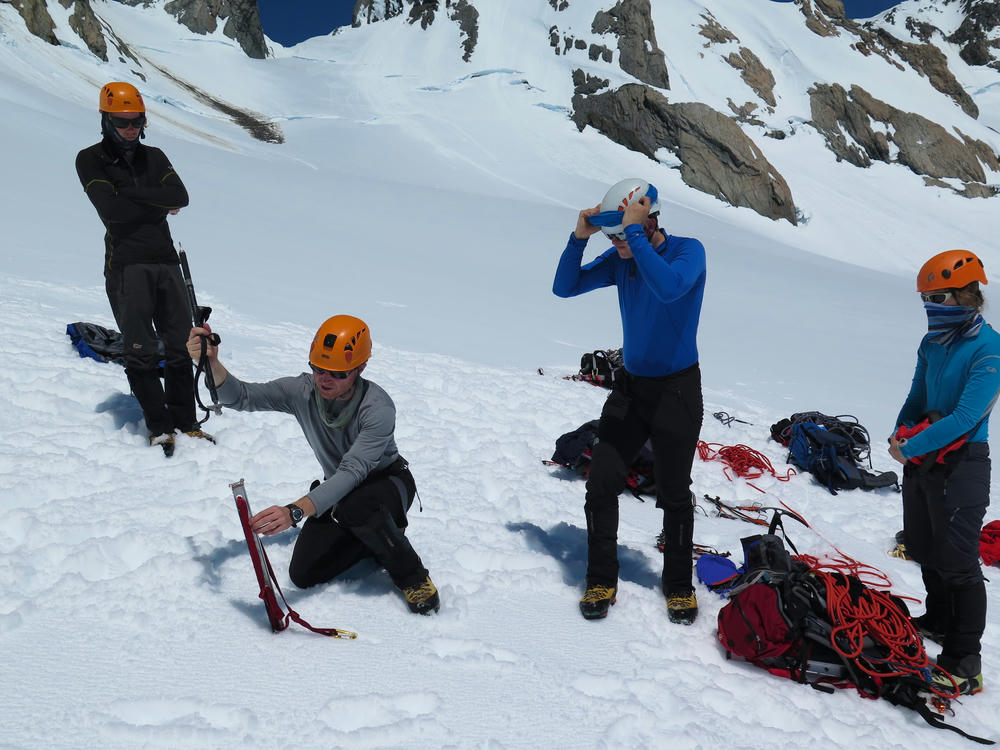 Stu
showing us how to place snow stakes correctly