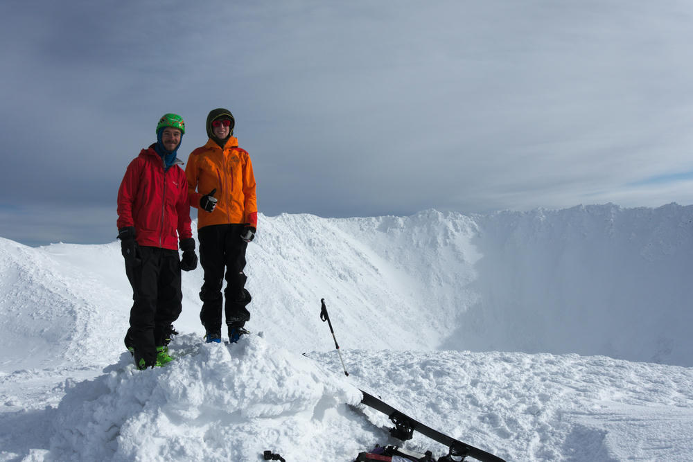 On the edge of the crater on top of Yotei with
Sam