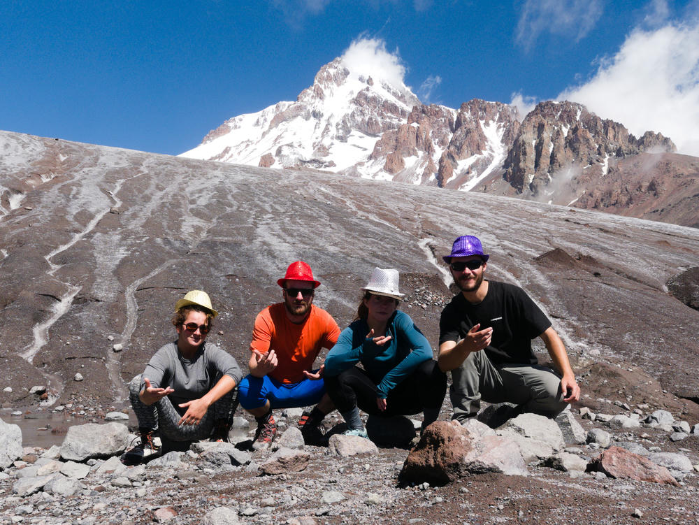 The serious team on the descent: Eva, Taylor, Arina, Luke.