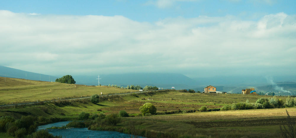 Beautiful scenes on the steppes in the South of Georgia