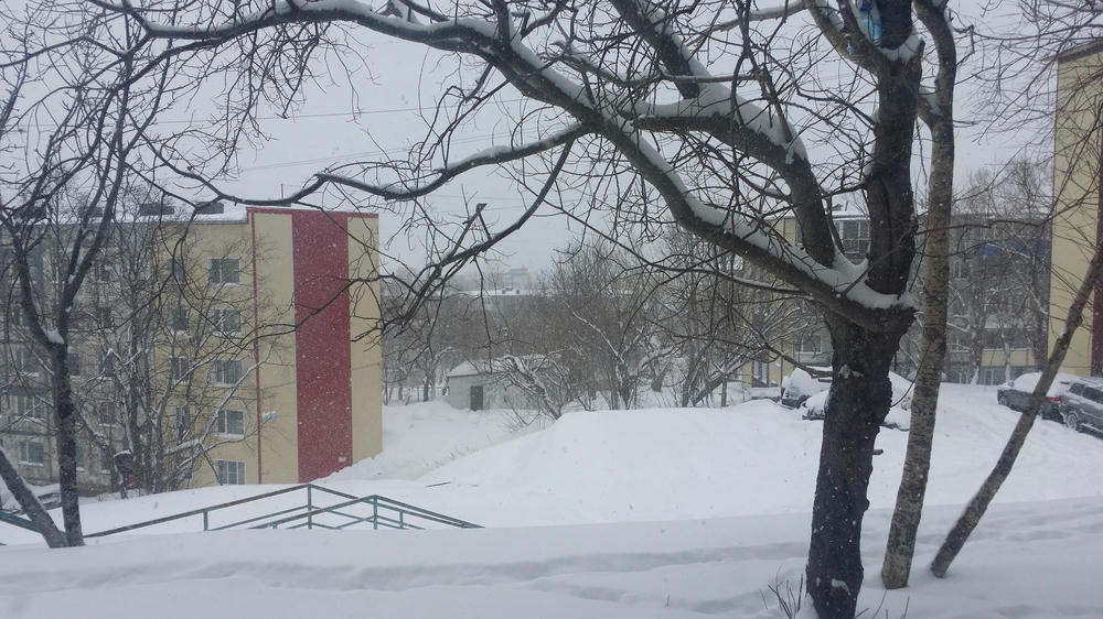 Snow storm arriving in Kamchatka