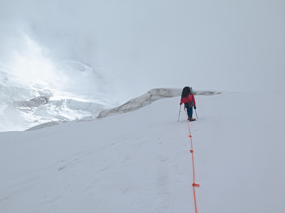 Ryan climbing up to the second camp at 4000m