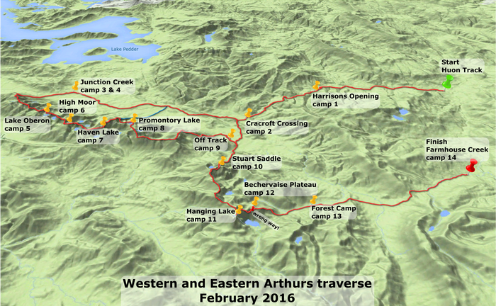 After the trip I also created this map to show where we went.